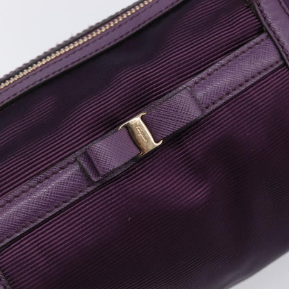 Salvatore Ferragamo Vara Bow Cylinder Bag Nylon, Purple, Nylon, Shoulder Bag
