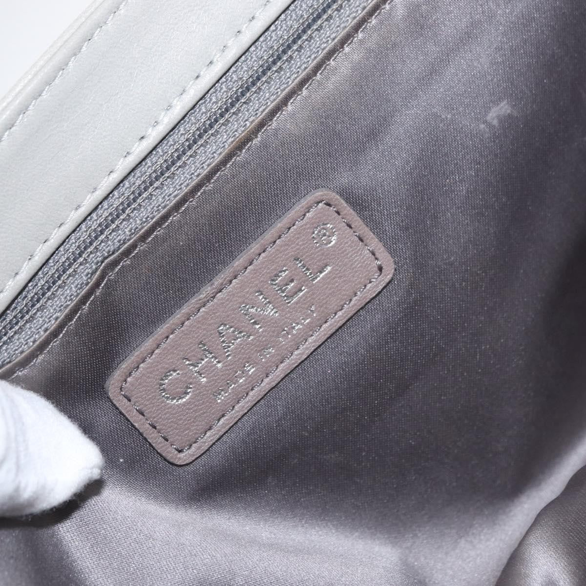 Chanel Mademoiselle Lock Flap Quilted Lambskin, Gray, Leather, Shoulder Bag