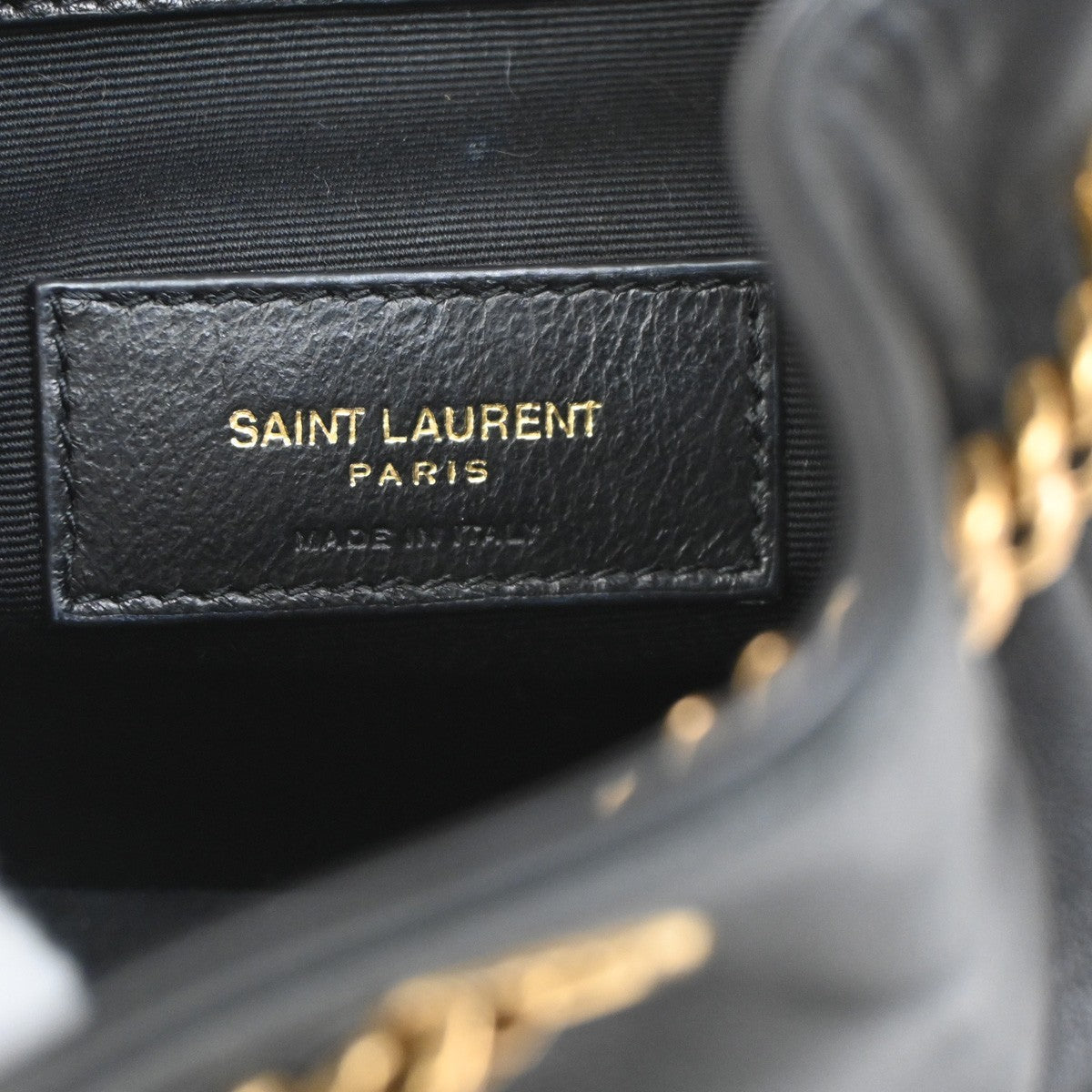 Saint Laurent Joe Bucket Matelasse Chevron Leather, Black, Leather, Handbag