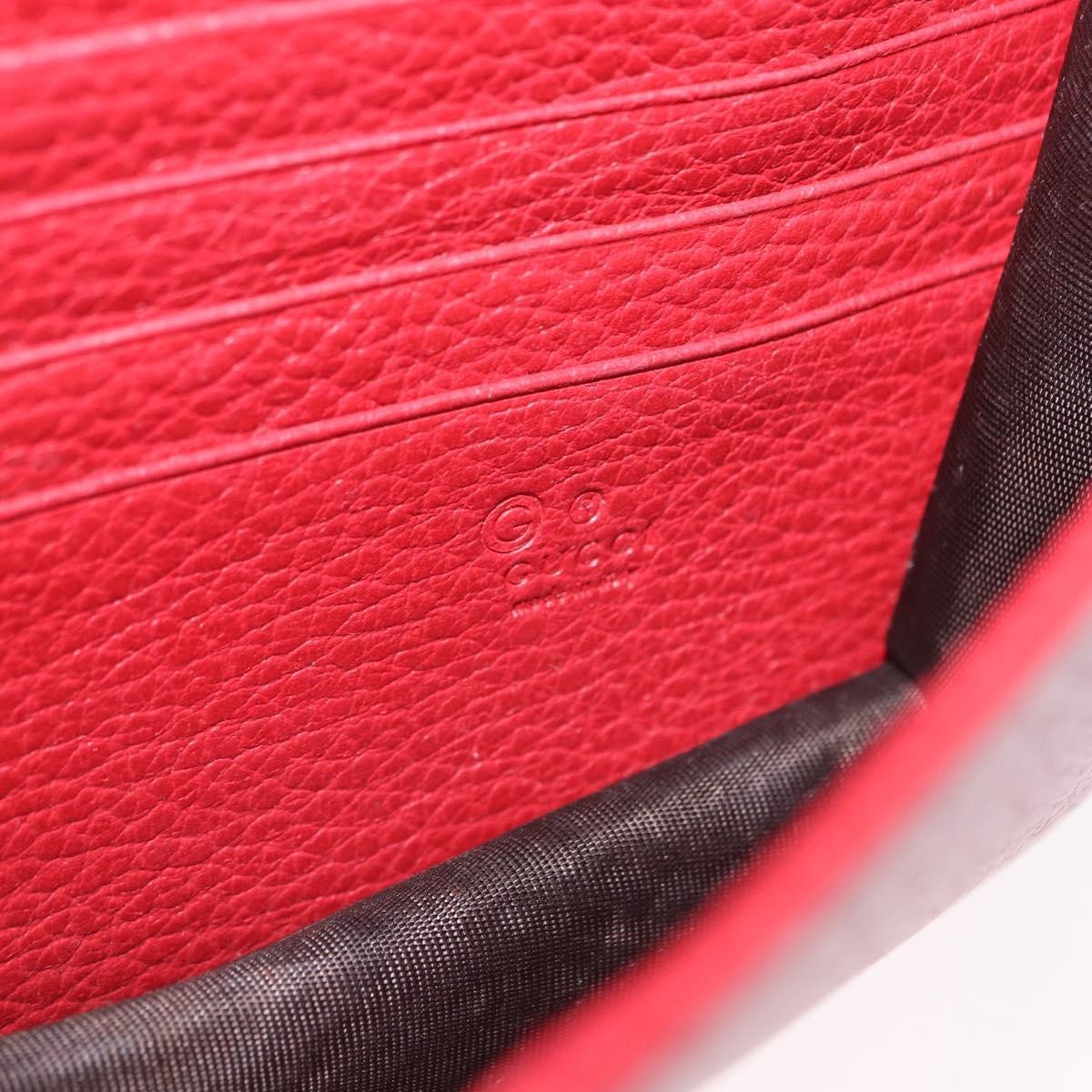 Gucci Interlocking Wallet on Chain Leather, Red, Leather, Shoulder Bag