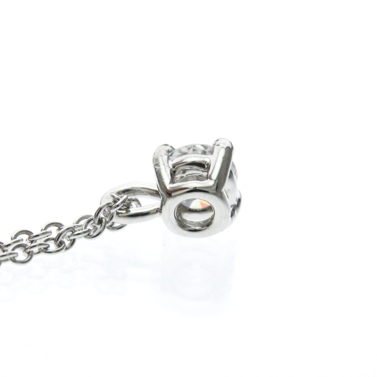Tiffany & Co. Solitaire Pendant Platinum with Emerald Cut Diamond, Silver, Platinum, Necklace
