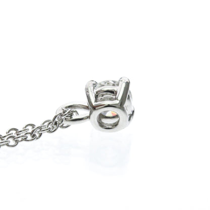 Tiffany & Co. Solitaire Pendant Platinum with Emerald Cut Diamond, Silver, Platinum, Necklace