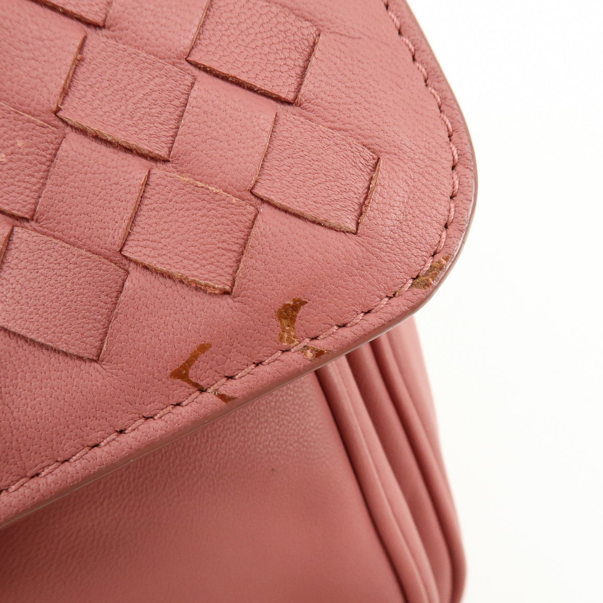 Bottega Veneta Drawstring Flap Leather with Intrecciato, Pink, Leather, Backpack