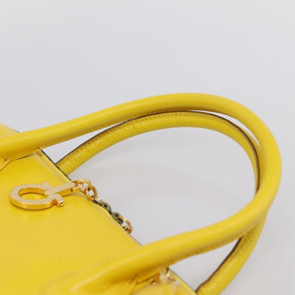 Salvatore Ferragamo Gancini Leather, Yellow, Leather, Handbag