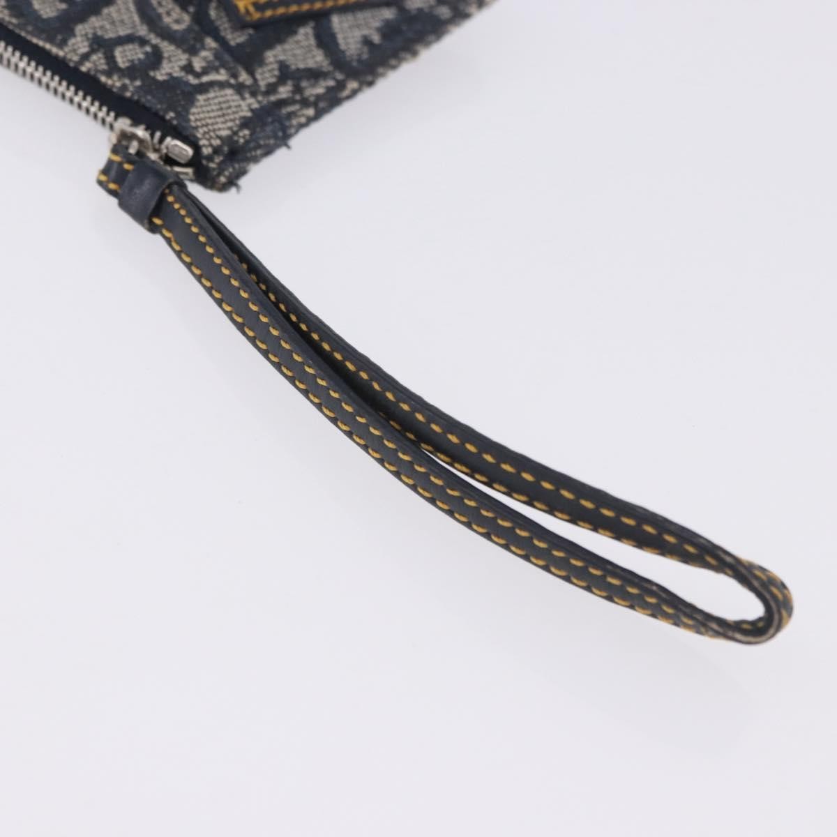 Christian Dior A5 Pouch Oblique Canvas, Navy, Canvas, Clutch