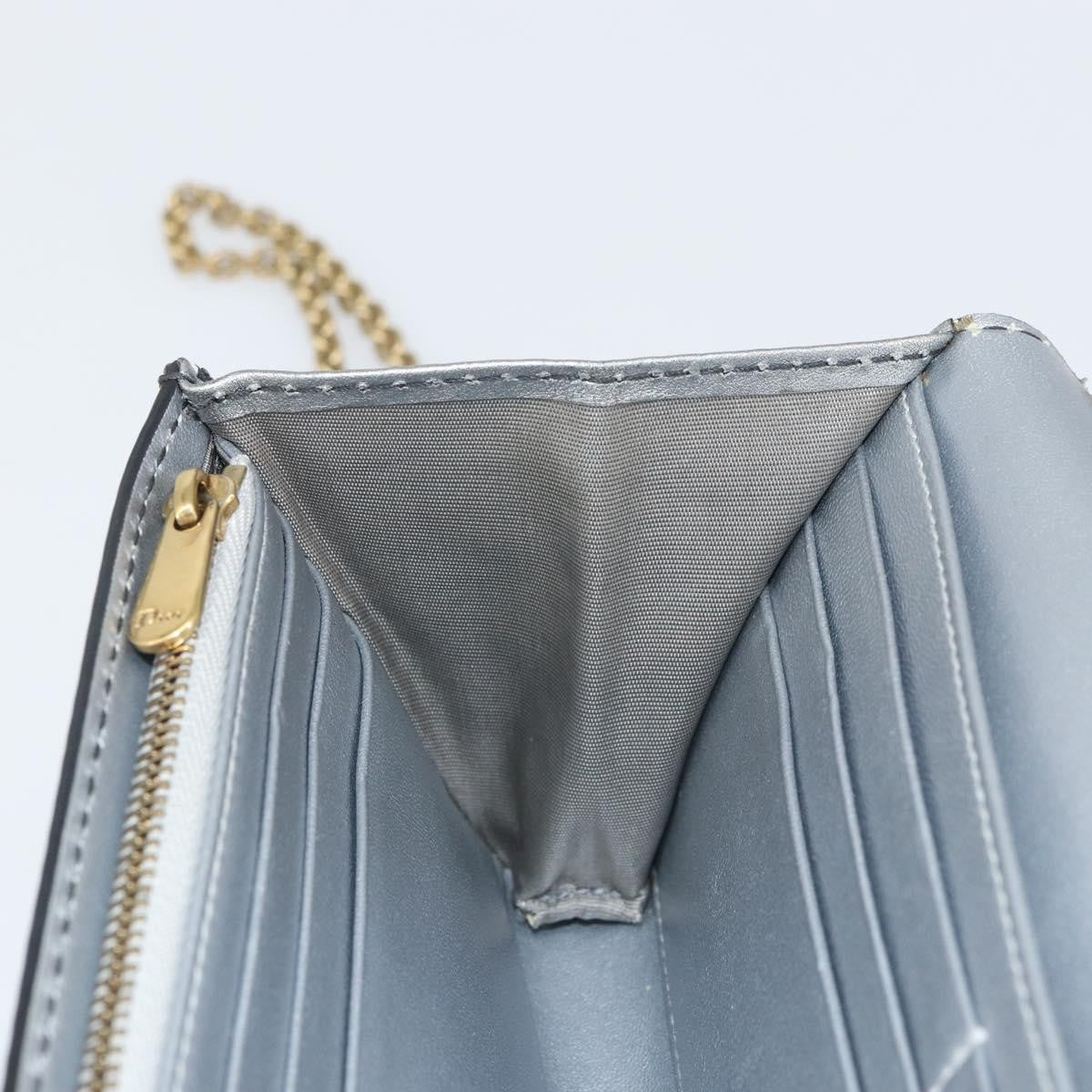 Christian Dior J'Adior Croisiere Chain Leather, Silver, Leather, Clutch