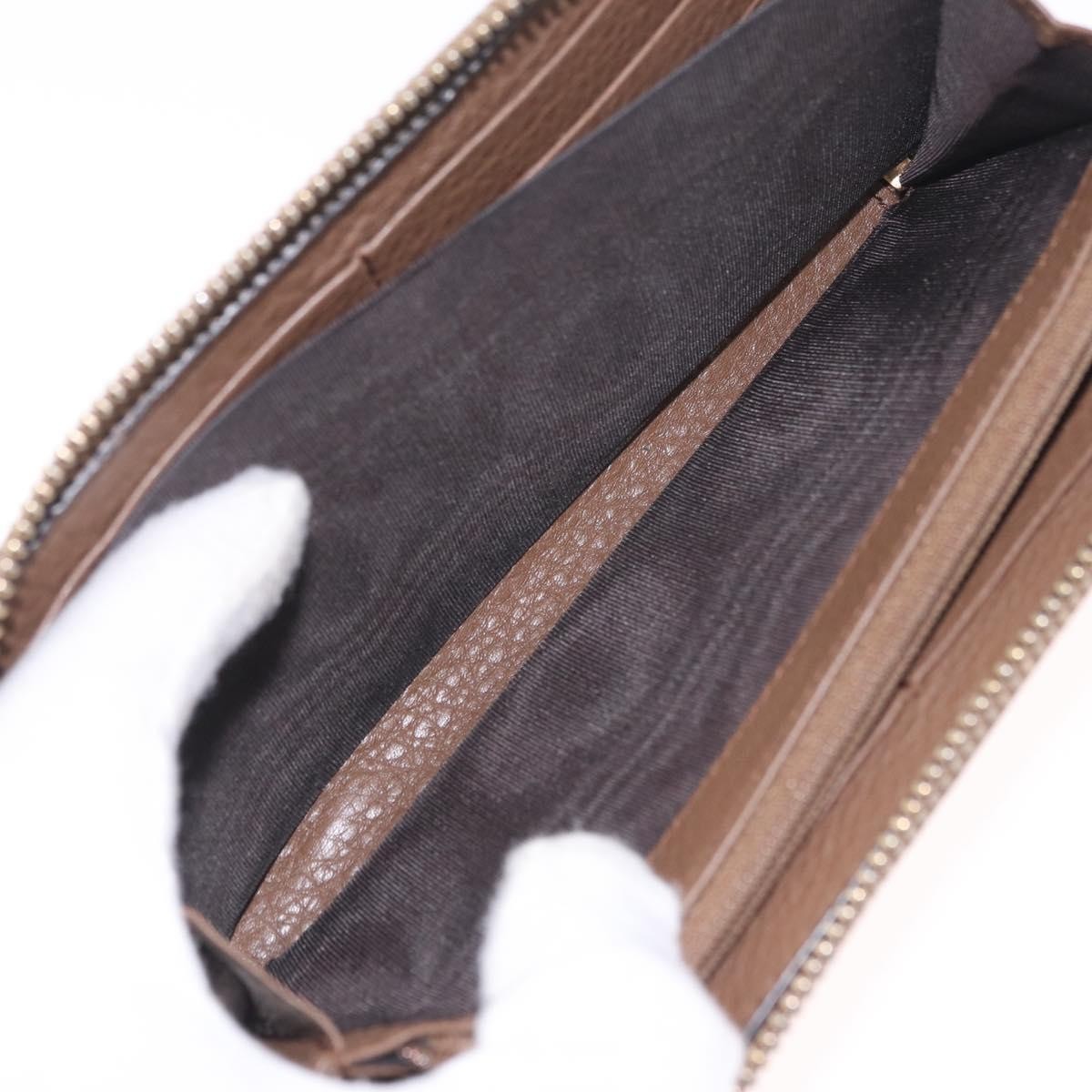 Gucci Soho Double Zip Around Leather, Brown, Leather, Wallet