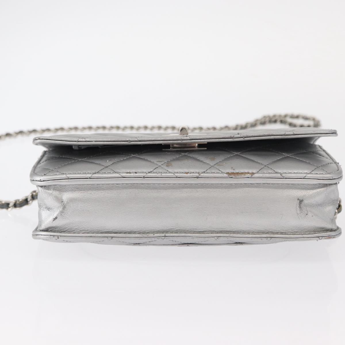 Chanel Reissue 2.55 Wallet on Chain Quilted Lambskin, Silver, Leather, Crossbody Bag
