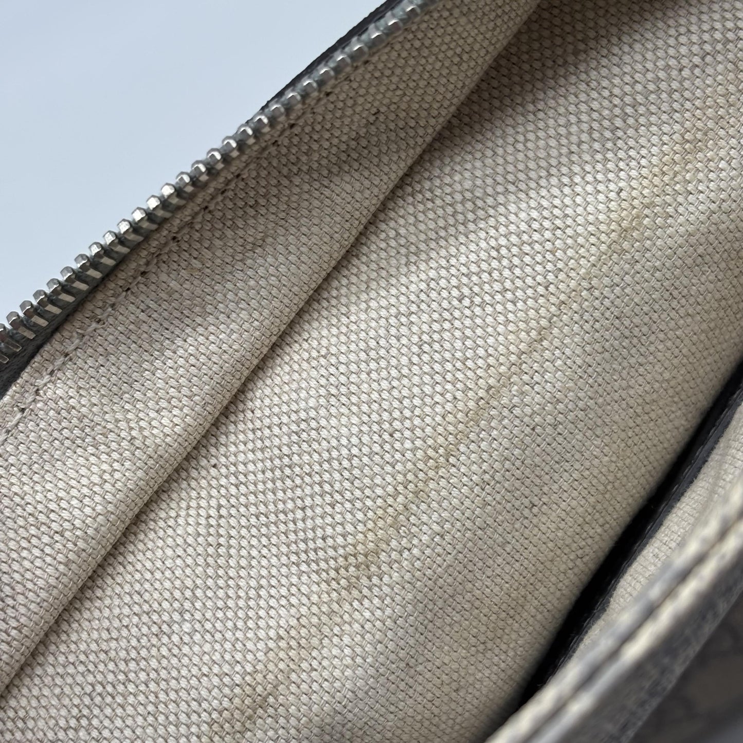 Gucci Front Zip Flat Messenger GG Coated Canvas, Beige, Canvas, Shoulder Bag