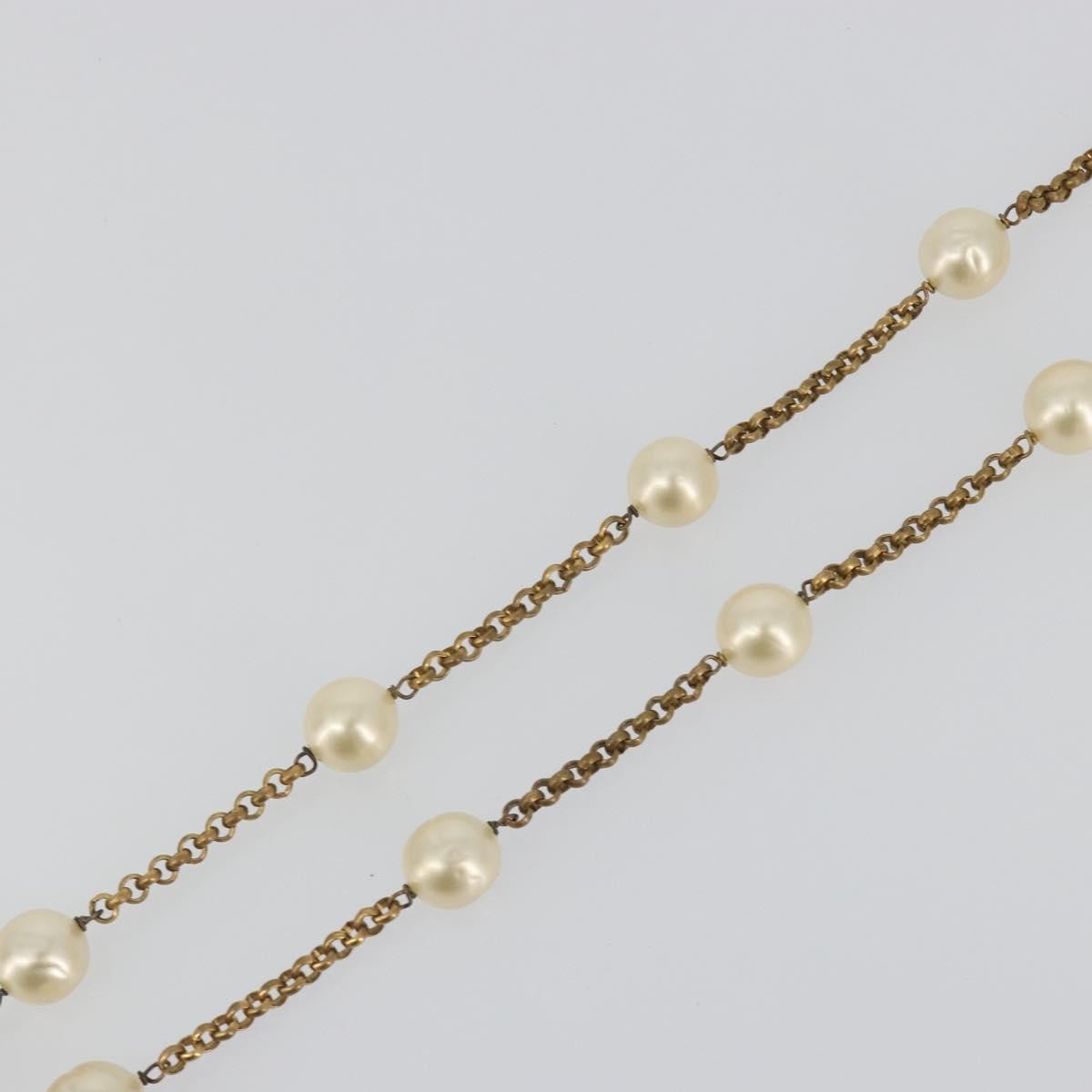 Chanel Pearl Station Metal and Faux Pearl, Gold, Metal, Necklace