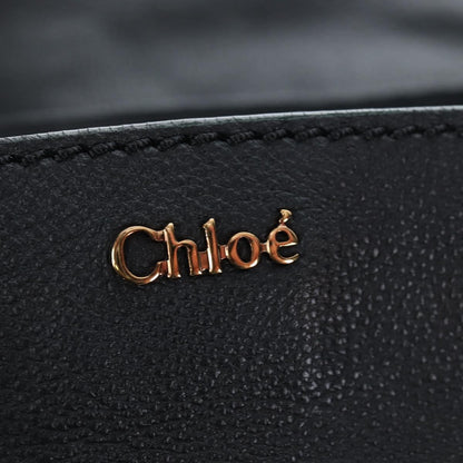 Chloe Elsie Convertible Satchel Leather, Black, Leather, Handbag