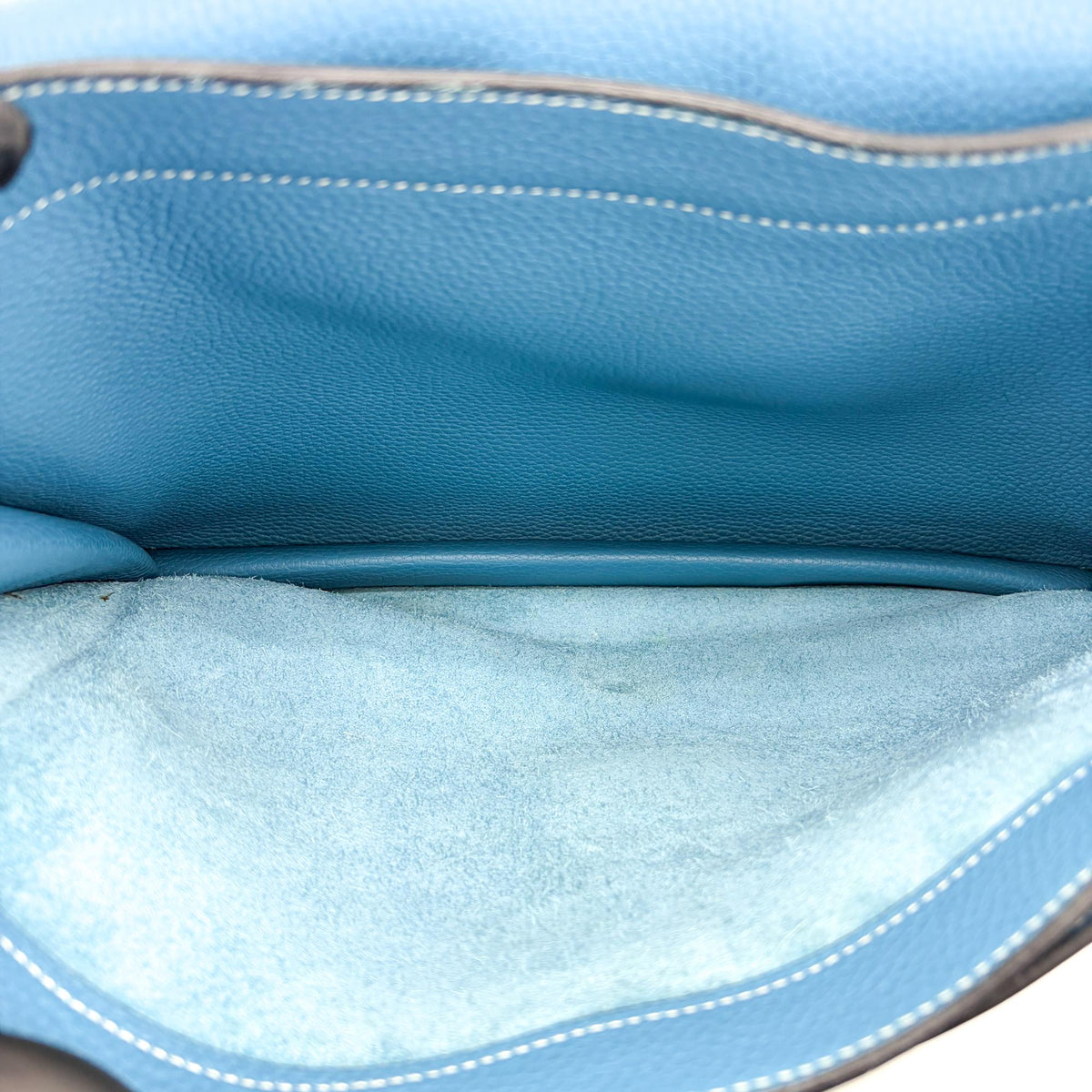 Hermes Sac a Depeches Togo, Blue, Leather, Handbag