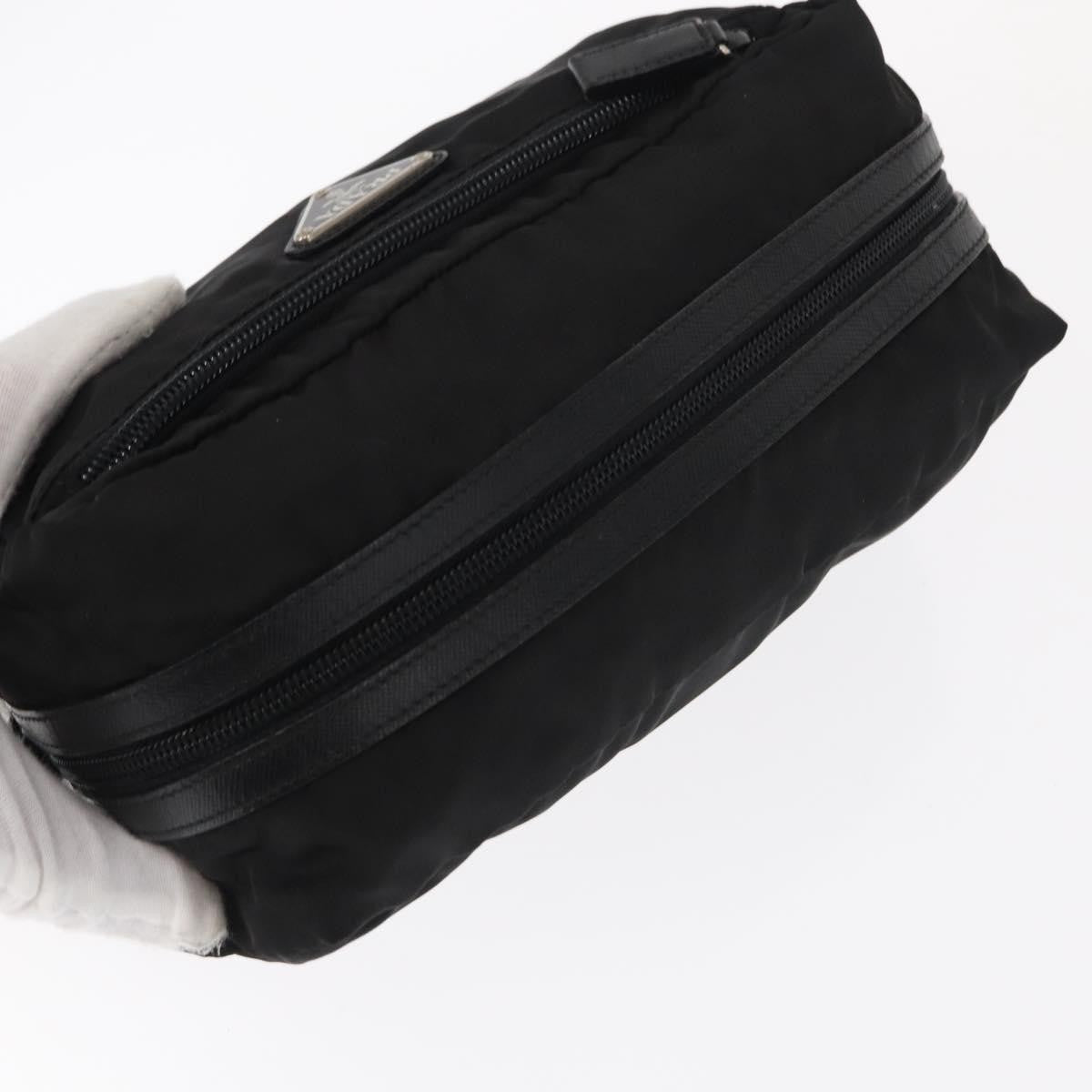 Prada Logo Pouch Nylon, Black, Nylon, Clutch