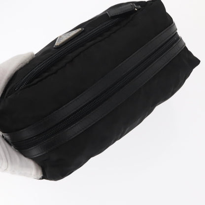 Prada Logo Pouch Nylon, Black, Nylon, Clutch