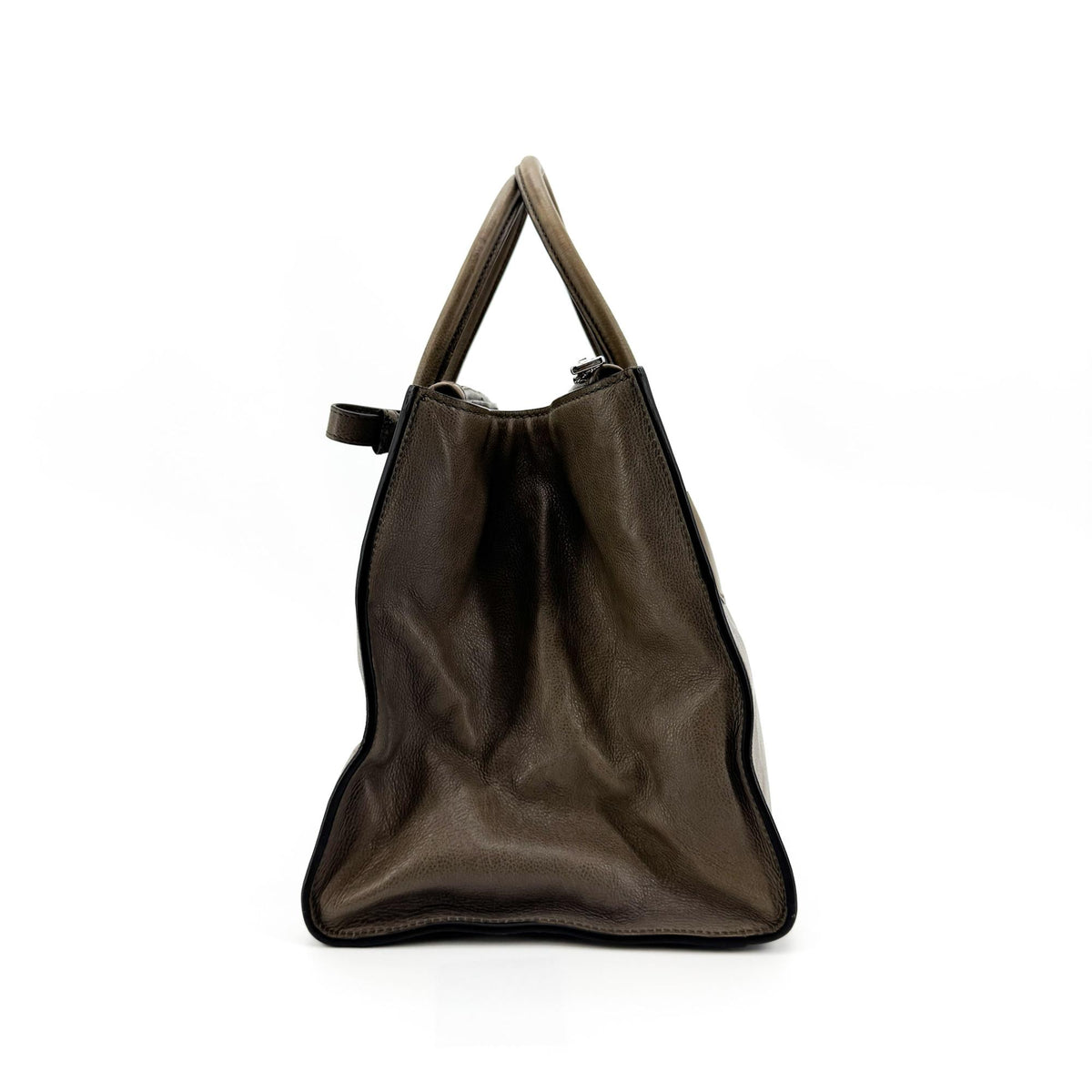 Prada Twin Shopping Vitello Daino, Brown, Leather, Tote Bag