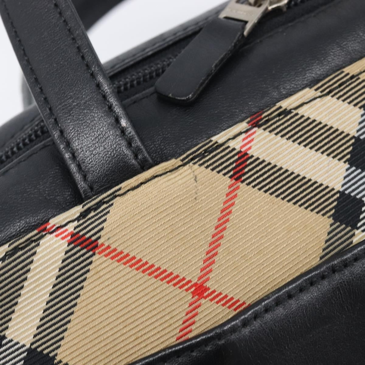 Burberry Nova Check Leather and Nylon, Black, Leather, Handbag