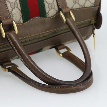 Gucci Vintage Web Boston GG Coated Canvas, Beige, Canvas, Handbag