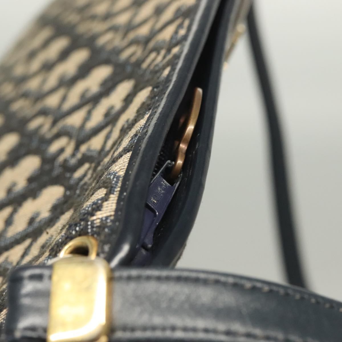 Christian Dior Vintage Trotter Canvas, Navy, Canvas, Shoulder Bag