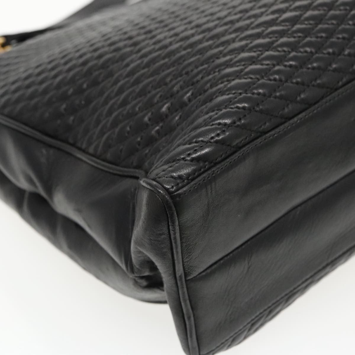 Bally Vintage Quilted Leather, Black, Leather, Shoulder Bag