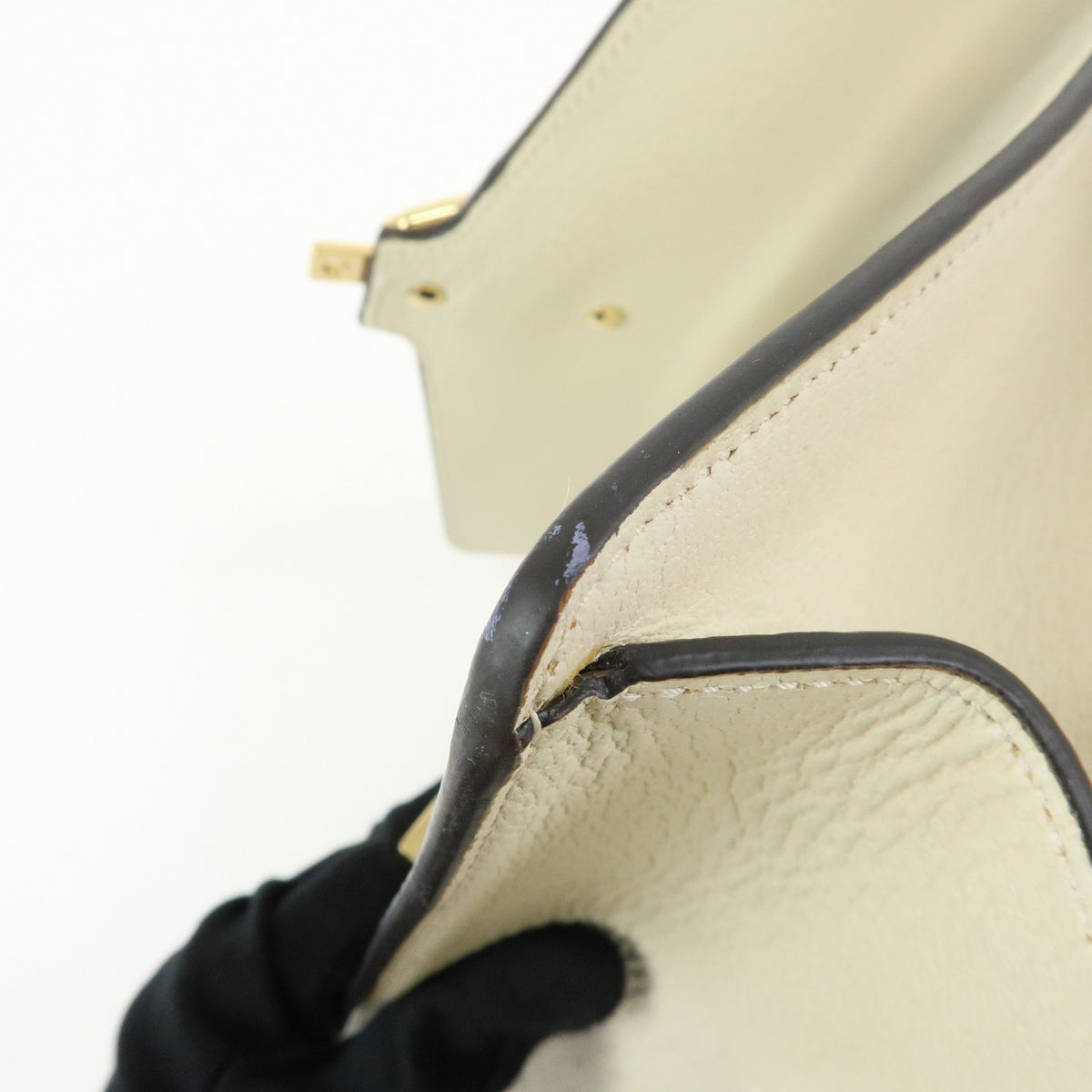 Gucci Sylvie Printed Leather, Beige, Leather, Shoulder Bag