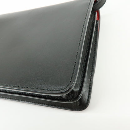 Prada Wallet on Strap City Calfskin, Black, Leather, Crossbody Bag