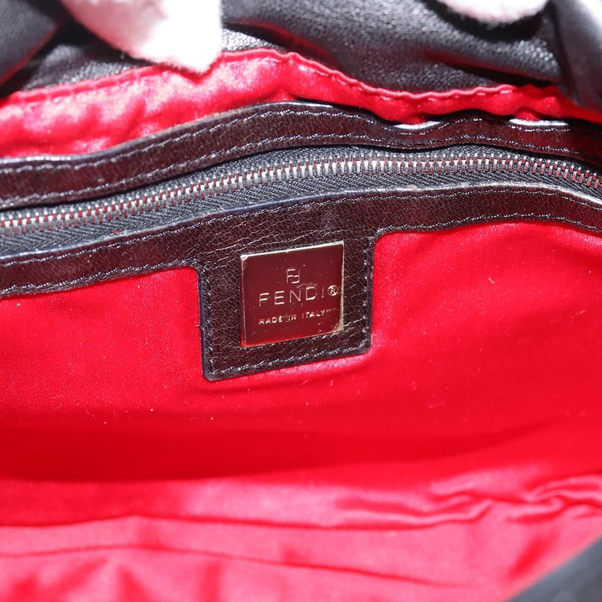 Fendi Mamma Baguette Zucca Jacquard Velvet, Black, Leather, Shoulder Bag