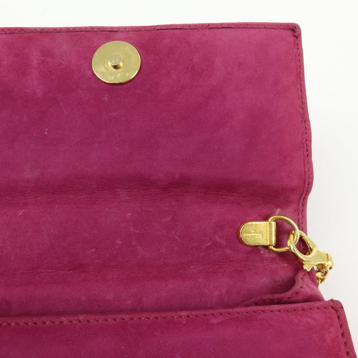 Salvatore Ferragamo Ginny Chain Waist Suede, Purple, Suede, Handbag