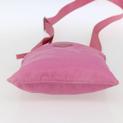 Prada Front Pocket Messenger Tessuto, Pink, Nylon, Shoulder Bag