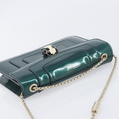 Bvlgari Serpenti Forever Patent, Green, Patent Leather, Shoulder Bag