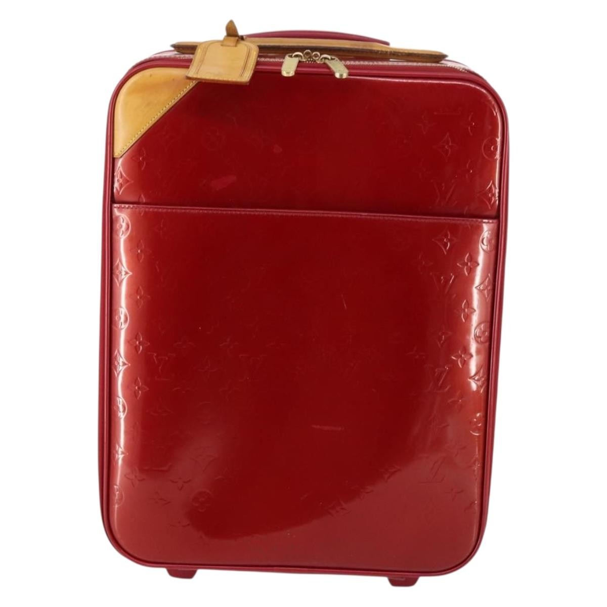Louis Vuitton Pegase Luggage Monogram Vernis, Red, Patent Leather, Travel Bag