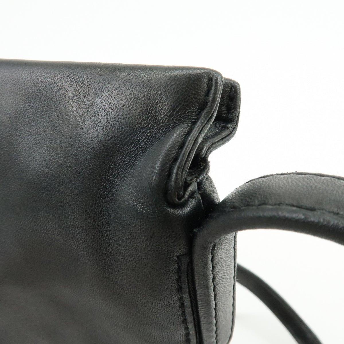 Loewe Vintage Anagram Leather, Black, Leather, Handbag