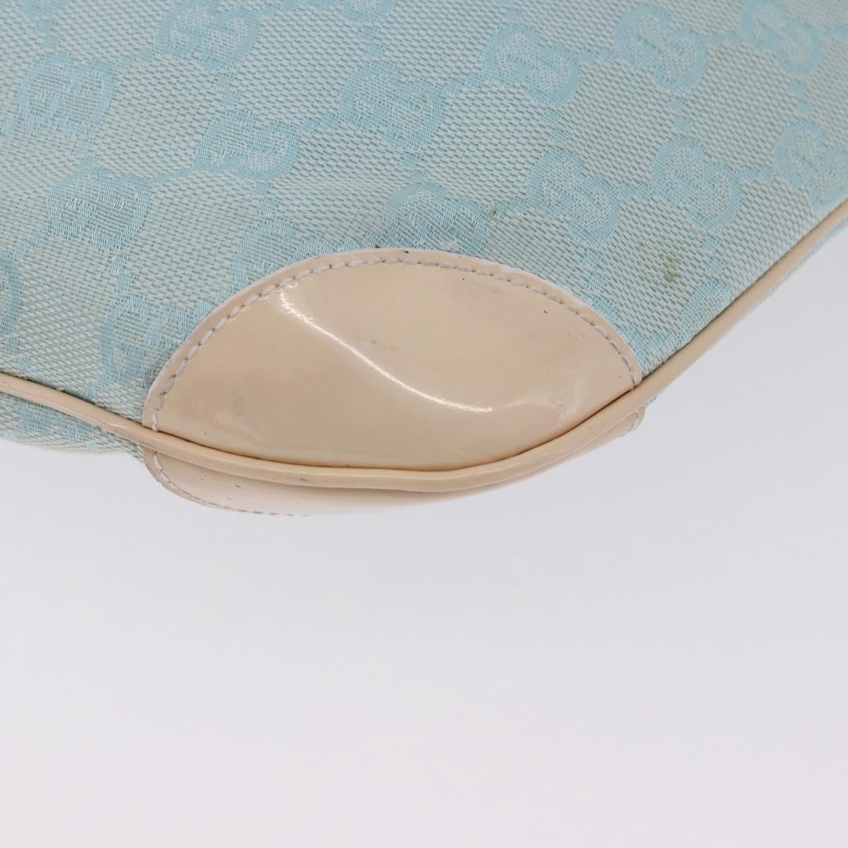 Gucci Vintage Zip Hobo GG Canvas and Patent, Blue, Canvas, Shoulder Bag