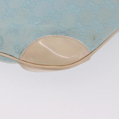 Gucci Vintage Zip Hobo GG Canvas and Patent, Blue, Canvas, Shoulder Bag