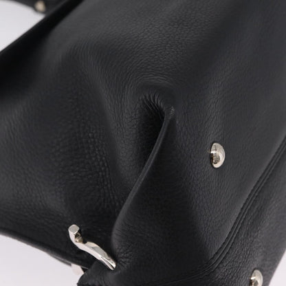 Salvatore Ferragamo Sofia Satchel Grainy Leather, Black, Leather, Handbag