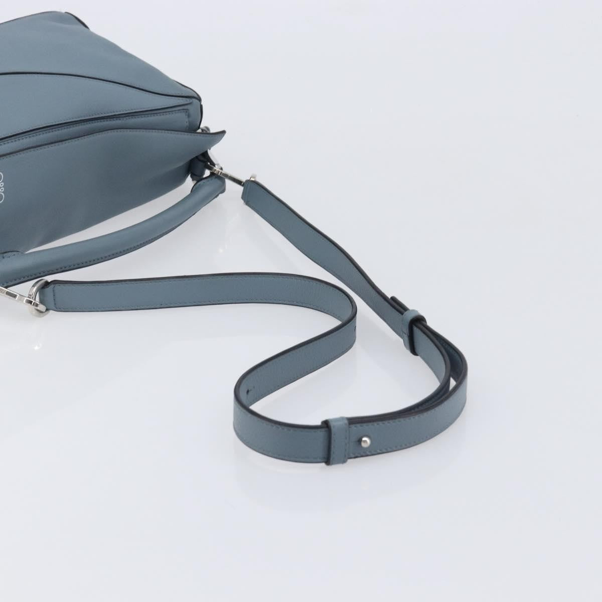 Loewe Puzzle Leather, Blue, Leather, Handbag