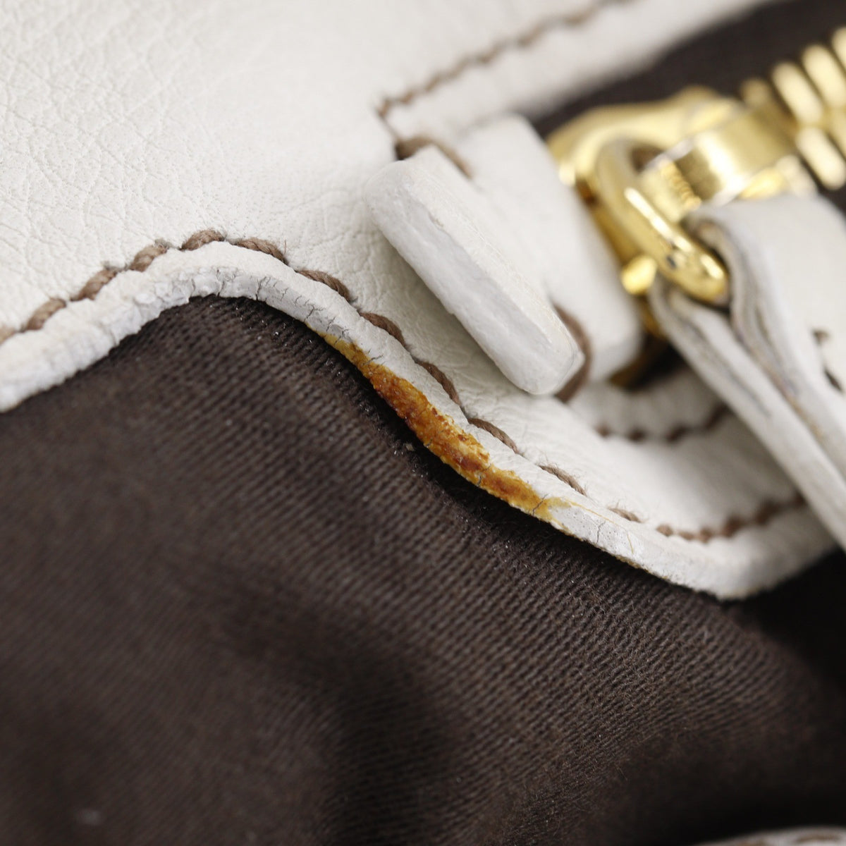 Miu Miu Madras Shoulder Leather, Beige, Leather, Crossbody Bag