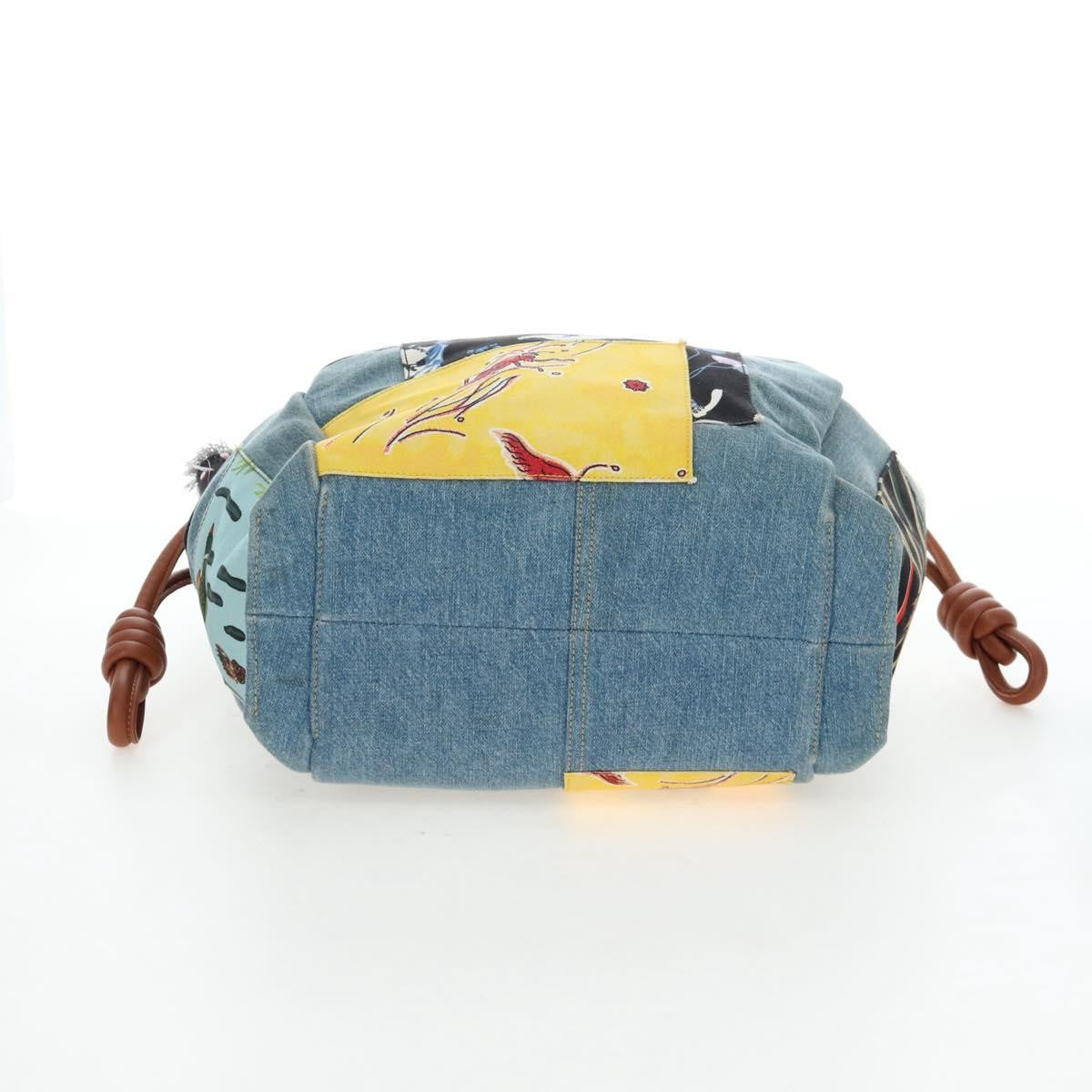 Loewe Paula's Ibiza Flamenco Knot Patchwork Denim and Leather, Multicolour, Denim, Tote Bag