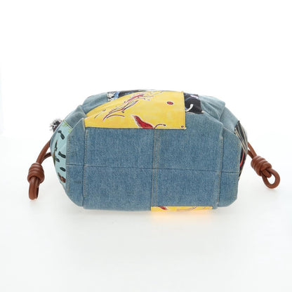 Loewe Paula's Ibiza Flamenco Knot Patchwork Denim and Leather, Multicolour, Denim, Tote Bag