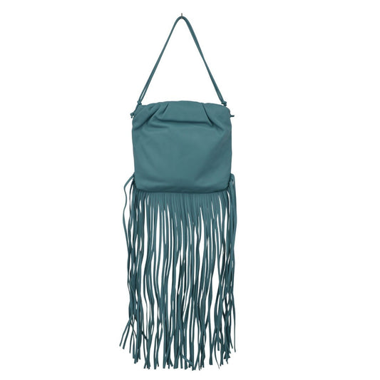Bottega Veneta The Fringe Leather, Blue, Leather, Clutch