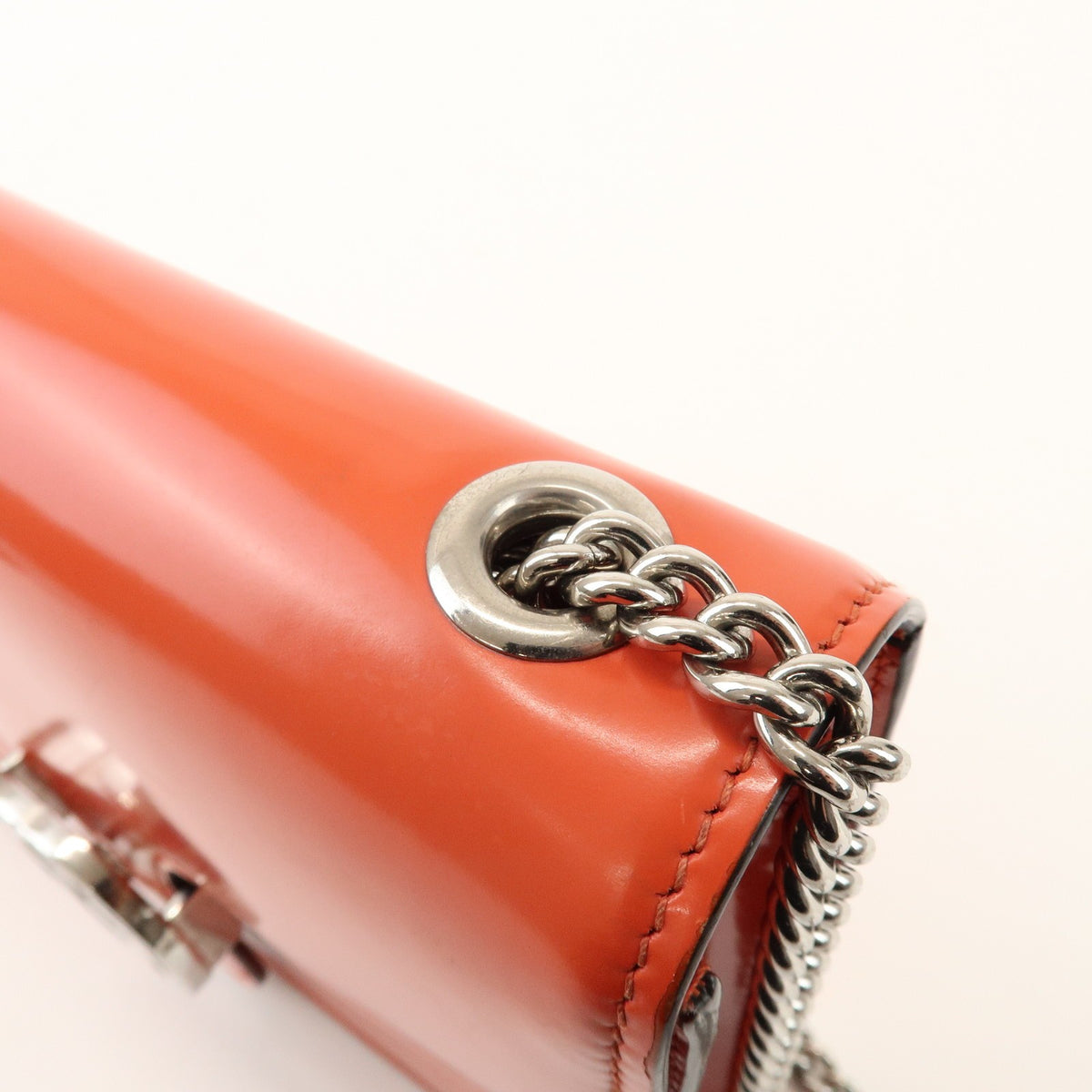 Gucci Interlocking Patent, Orange, Patent Leather, Shoulder Bag