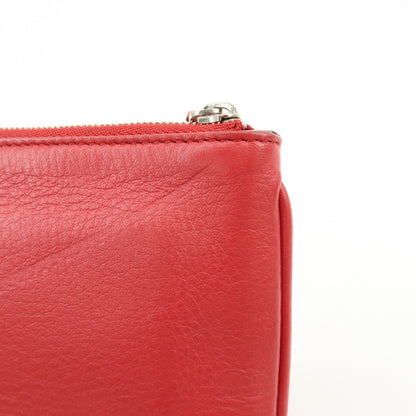 Balenciaga Everyday Logo Printed Leather, Red, Leather, Clutch
