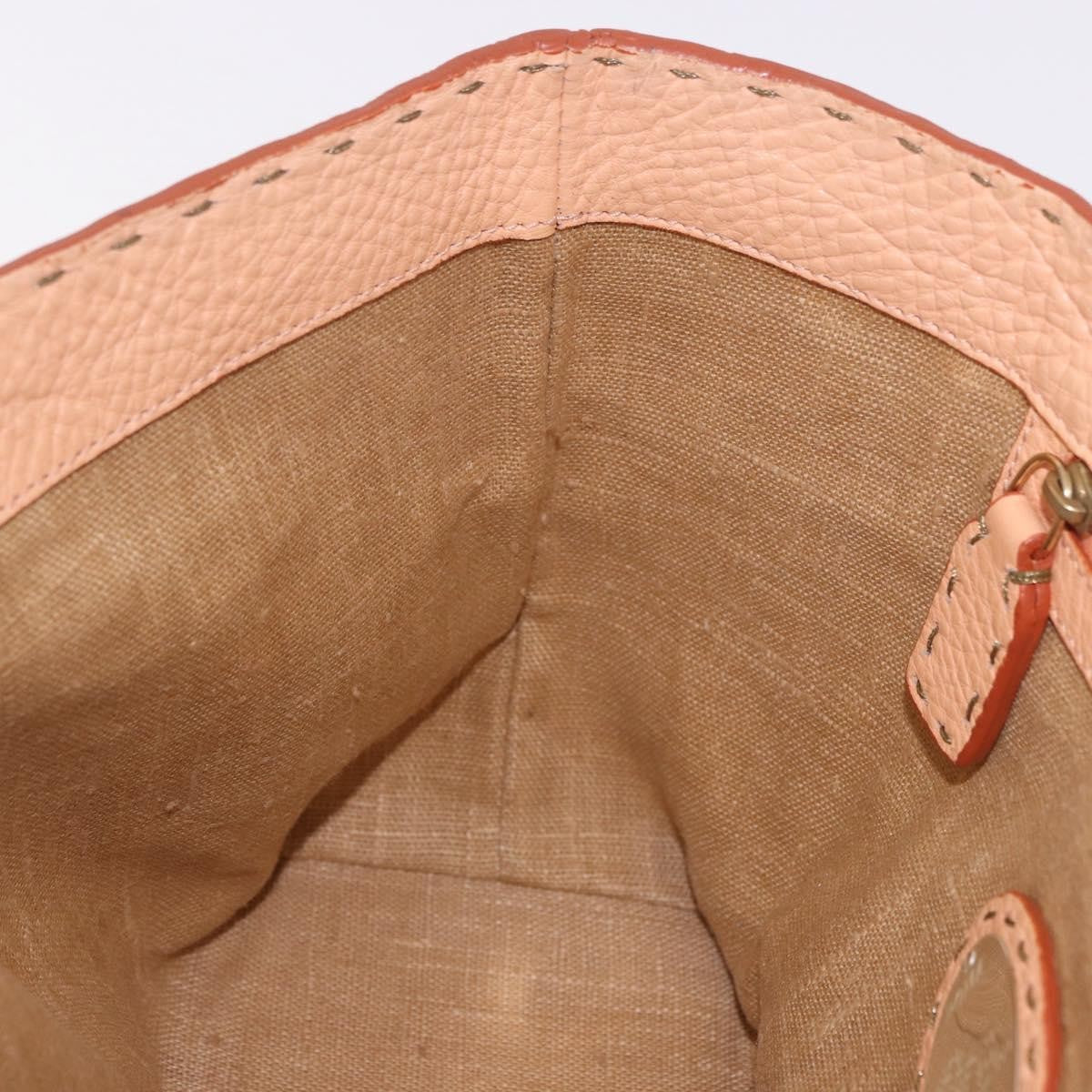 Fendi Selleria Carla Leather, Orange, Leather, Tote Bag