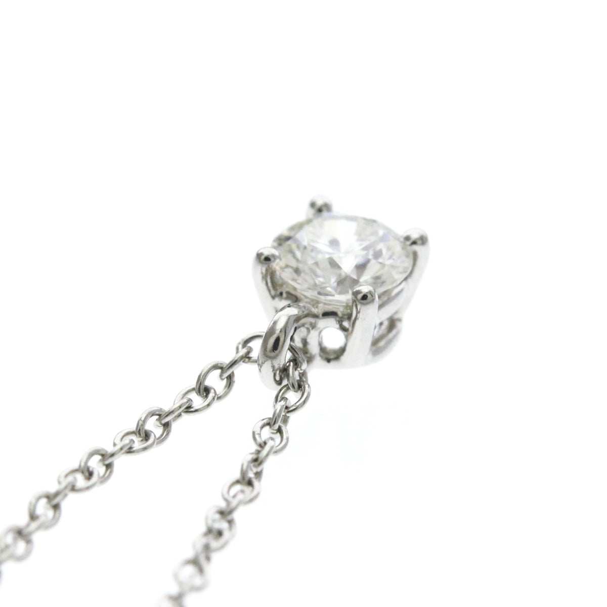 Tiffany & Co. Solitaire Pendant Platinum with Emerald Cut Diamond, Silver, Platinum, Necklace