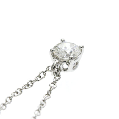 Tiffany & Co. Solitaire Pendant Platinum with Emerald Cut Diamond, Silver, Platinum, Necklace