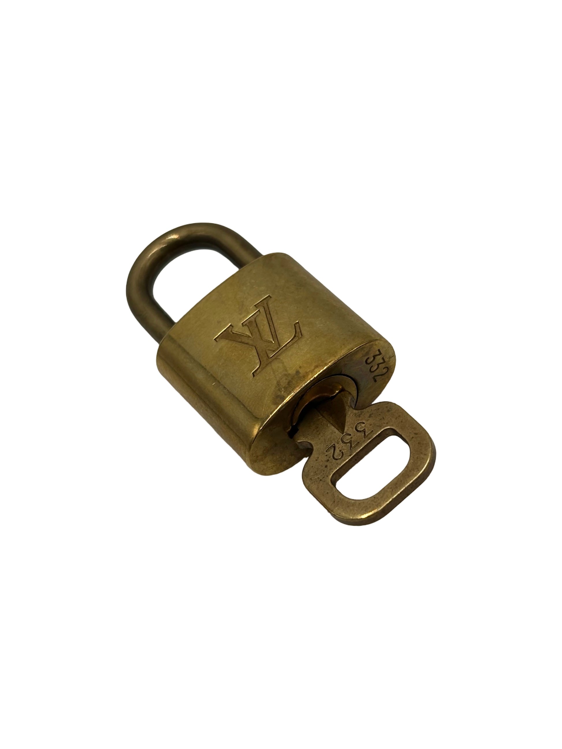 Louis Vuitton Padlock and Key Logo Metal, Gold, Metal, Charm
