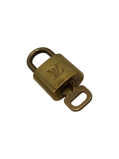 Louis Vuitton Padlock and Key Logo Metal, Gold, Metal, Charm