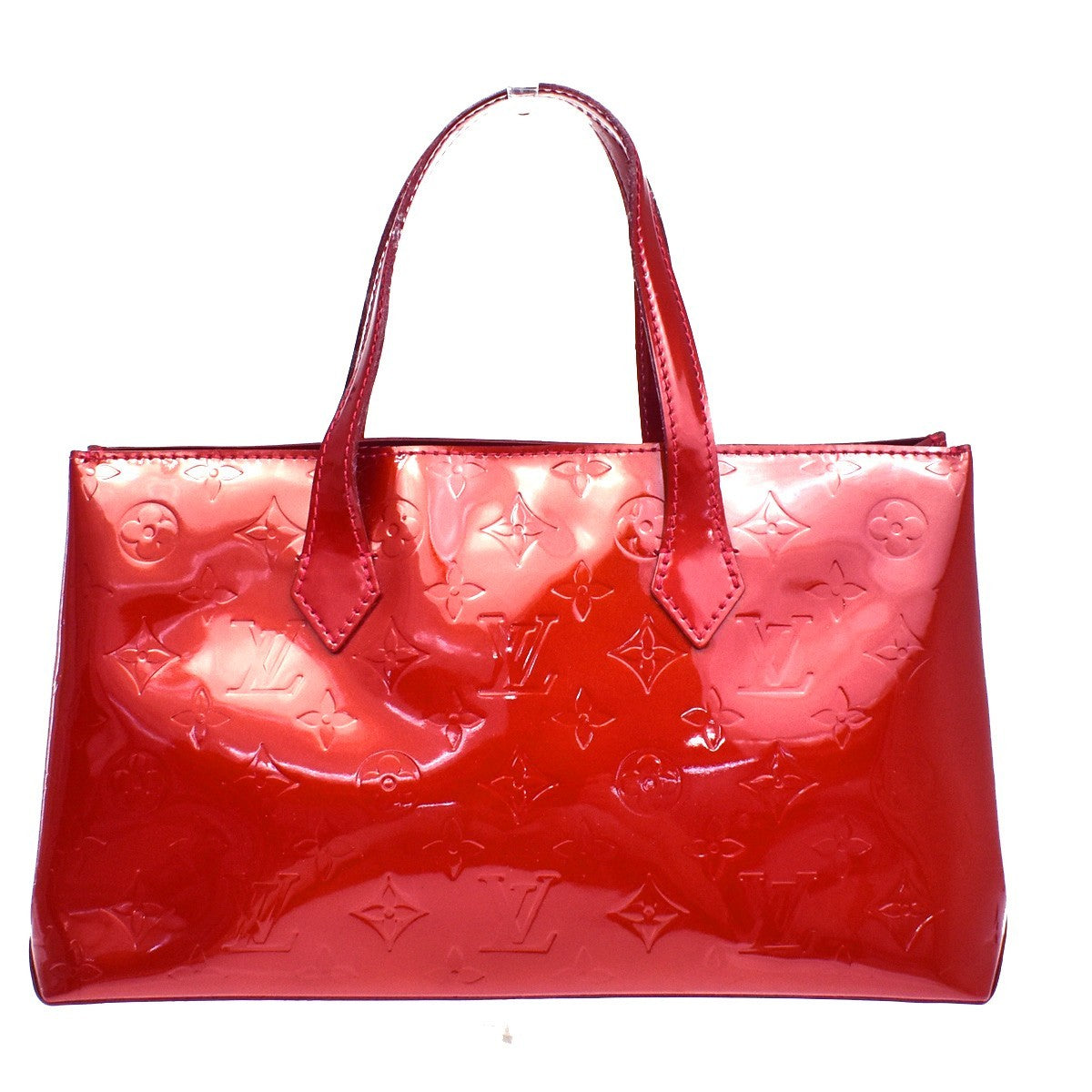 Louis Vuitton Wilshire Monogram Vernis, Red, Patent Leather, Handbag