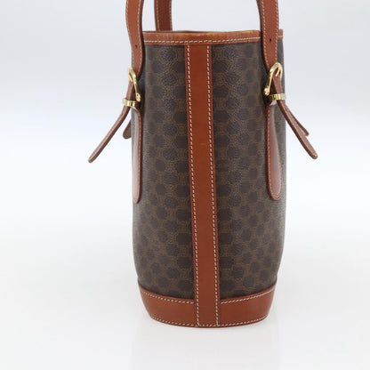Celine Vintage Macadam Canvas and Leather, Brown, Canvas, Handbag