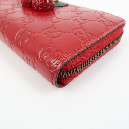 Gucci Cherries Wallet on Chain Guccissima Leather, Red, Leather, Crossbody Bag