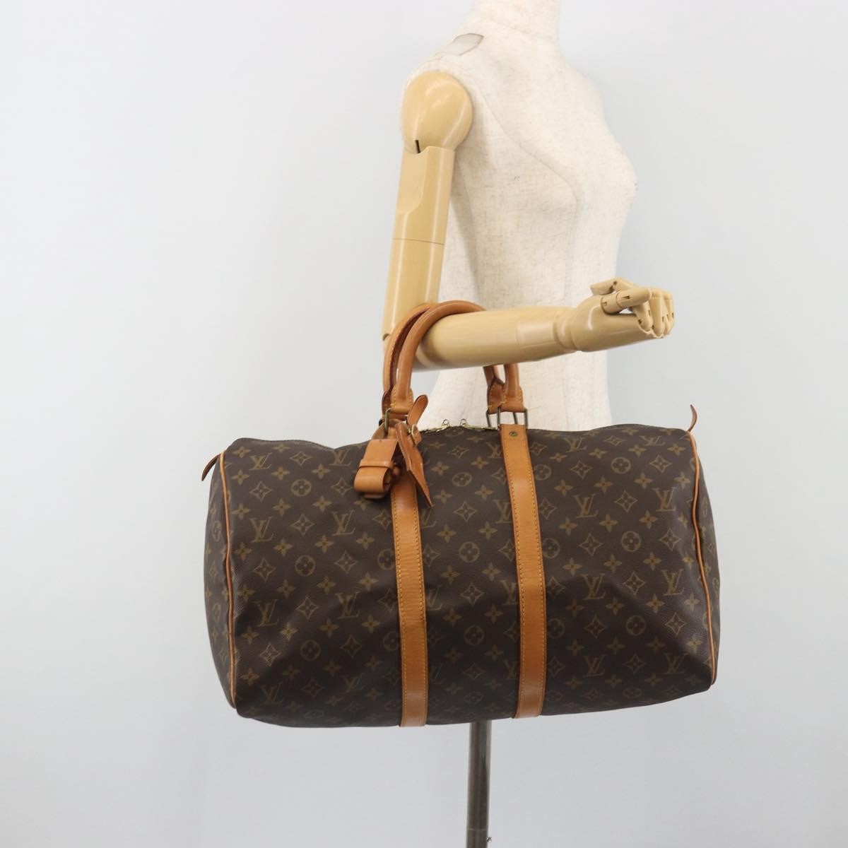 Louis Vuitton Keepall Monogram, Brown, Canvas, Travel Bag